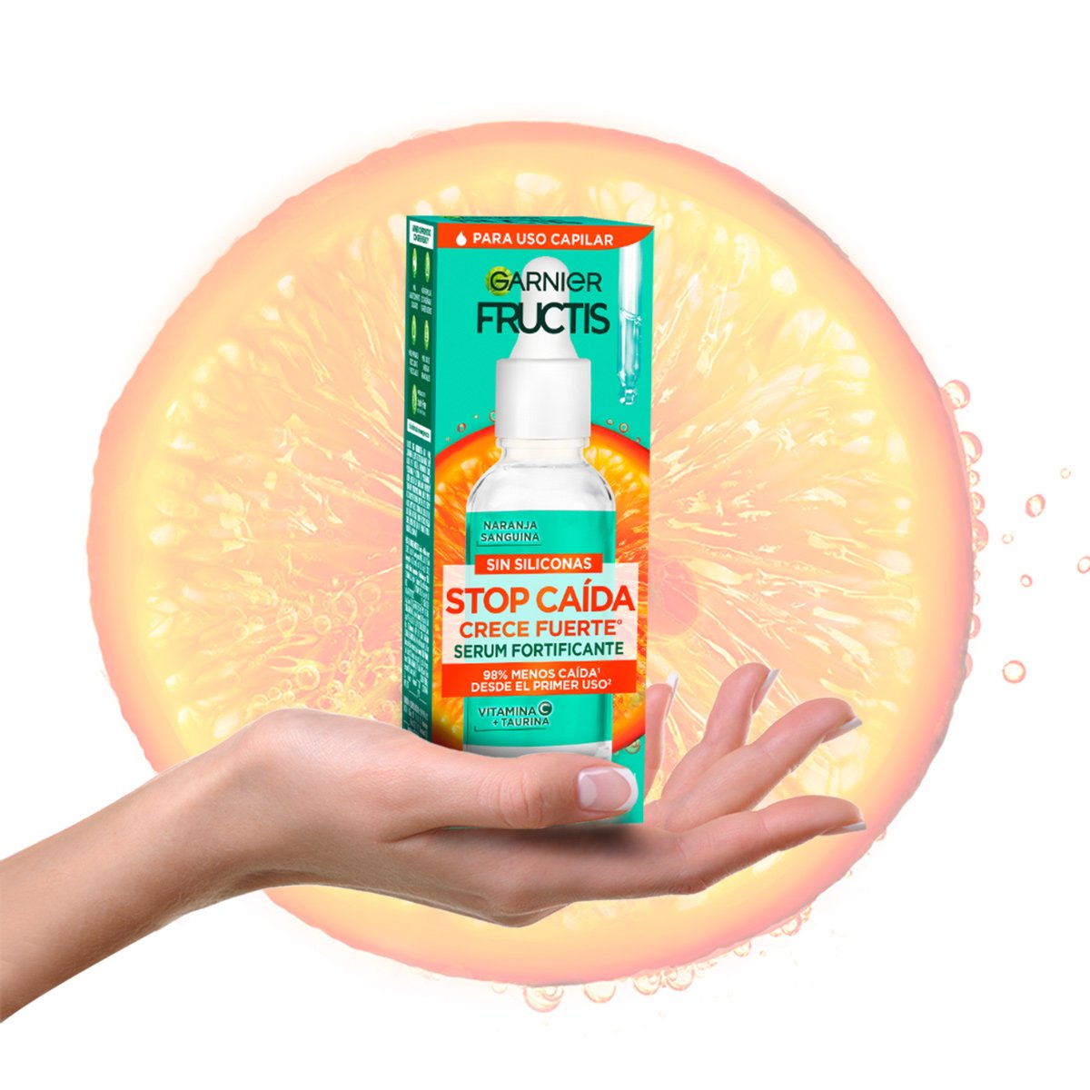 Serum para cabello Garnier Fructis Stop Caída Crece Fuerte con vitamina C° con textura